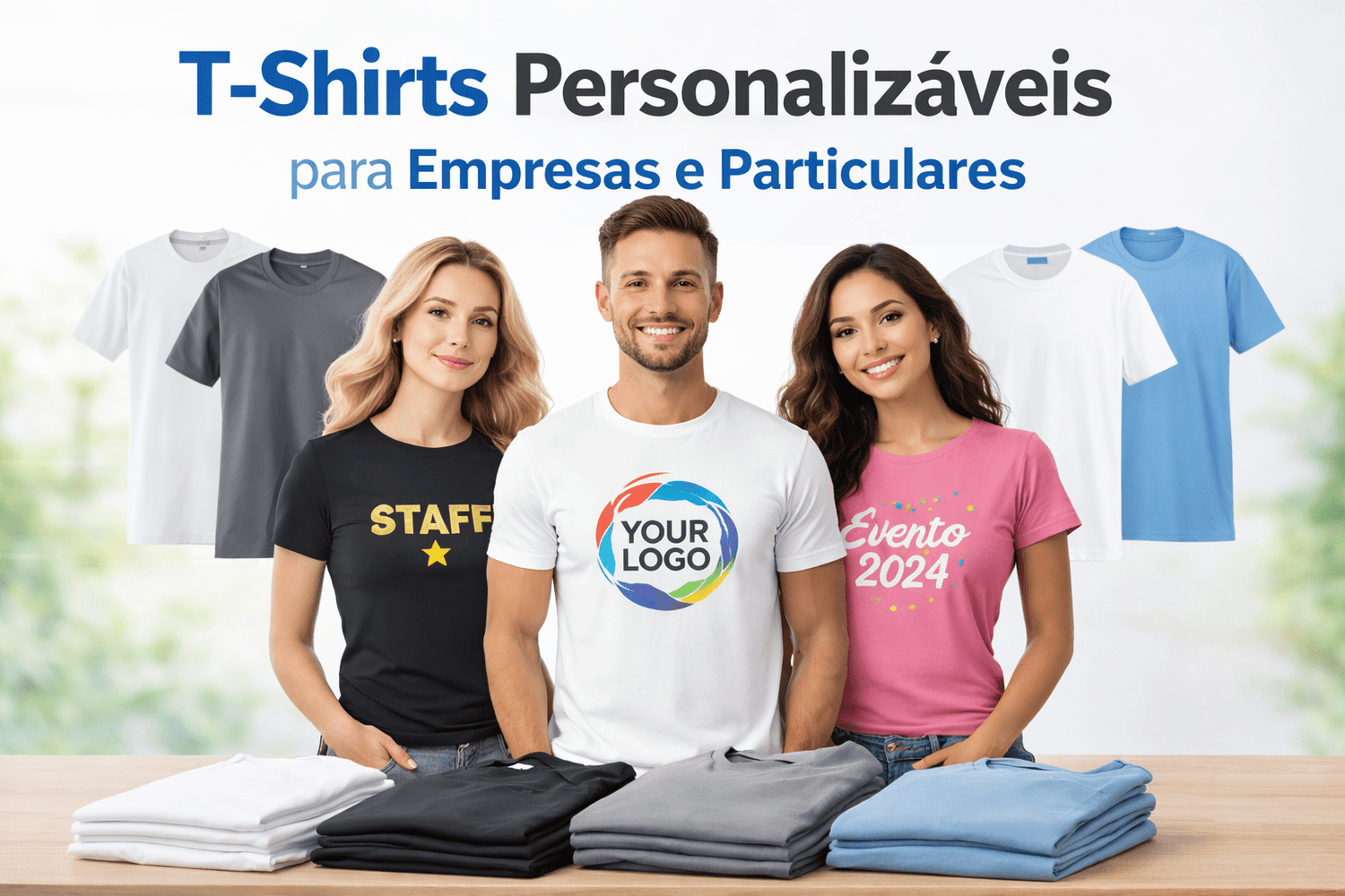 Gama de cores de t-shirts personalizáveis em algodão 